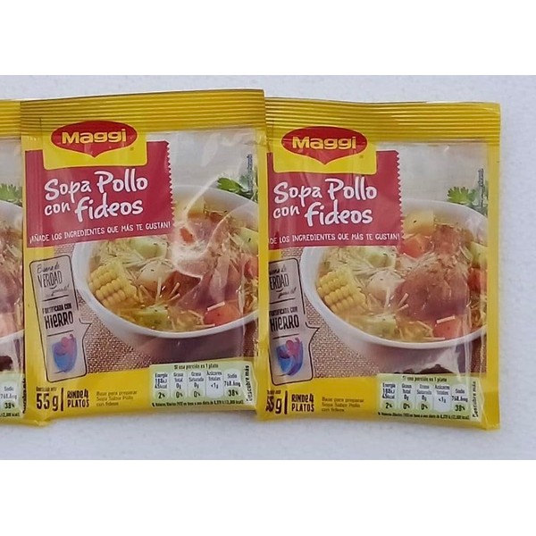 Sopa Pollo Con Fideos 55g Pack of 2, Nicaragua