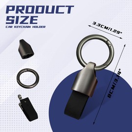 Wedcool Leather Car Keychain, Car Key Fob Keychains with Quick-Release Elastic Clasp, Universal Key Chain Accessories for Men (Black)