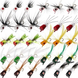30 Pieces Fishing Lures Kit Bass Lures Colorful Fishing Bait Lures with Hooks for Freshwater Panfish Fishing Assortment