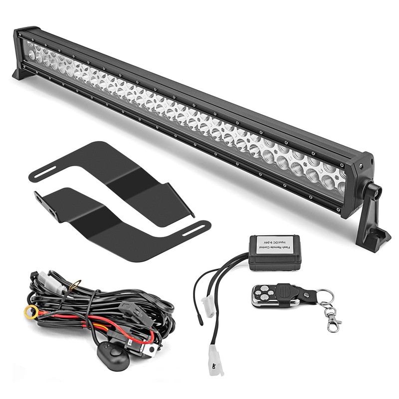Mofun 180W 32" LED Light Bar w/Remote Switch Wiring Kit