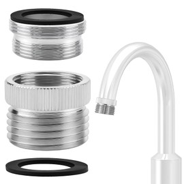 Faucet to Garden Hose Adapter - 3/4" GHT Thread Brass Aerator Adapter Polished Chrome Plated Faucet Adapter for Kitchen Bathroom Sink Hose Connection