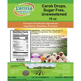 Carob Drops, Sugar Free, Unsweetened (16 oz, ZIN: 525698) - 3 Pack