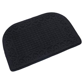 27X18 Inch Anti Fatigue Kitchen Rug Mats are Made of 100% Polypropylene Half Round Rug Cushion Specialized in Anti Slippery and Machine Washable (Black 1 pc)