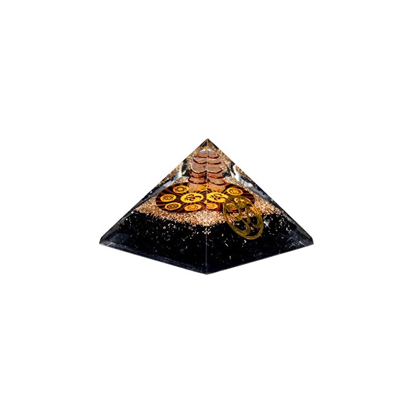Orgonite Chakra Pyramid Black Tourmaline with ohm
