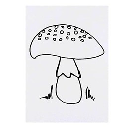 'Mushroom' Temporary Tattoo - Water Resistant, Skin-Safe, Non-Toxic Transfer (TO00049334)