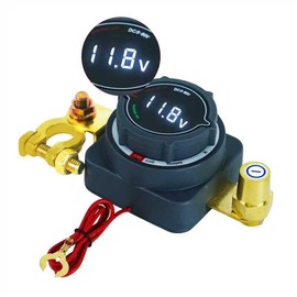 Battery Disconnect Switch with Voltmeter,DC5-80V Master Isolator Power Cut/Shut Off Kill Switch for Marine Car Boat Truck RV ATV UTV Vehicles Camper Trailer