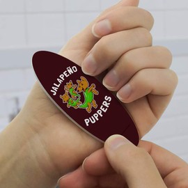Jalapeno Puppers Puppy Dog Poppers Funny Humor Double-Sided Oval Nail File Emery Board Set 4 Pack