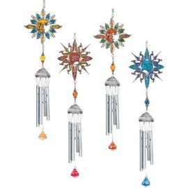 Carson Wind Chimes, Pewterworks,Celestial Chimes,Assorted 4,26"L x 4" diameter