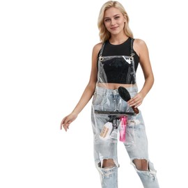 Hair Stylist Apron With Pocket,Fashion Transparency, Waterproof, Easy To Clean, The Apron Size Can Be Adjusted With A Chain Buckle.