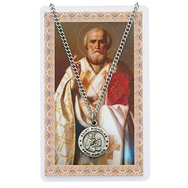 St Nicholas Prayer Card With Medal Pendant Charm Patron Saint Catholic Christian