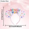 Roffiy Birthday Mouse Ears Headband with Glitter Colorful Pearl &