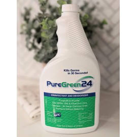 PureGreen24 Safe, Green, and All-Natural Disinfectant, Non-Toxic Ingredients, Kills Deadly Germs (1, 32oz)