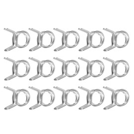 uxcell 15Pcs 8mm/0.32inch Inner Dia Double Wire Spring Hose Clamp, Stainless Steel Adjustable Spring Clips for Hose Fuel Line Silicone Tube Water Pipe Air Pipe