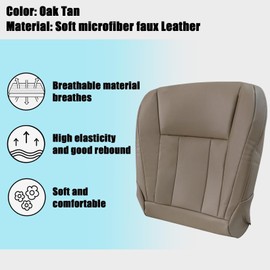 NLQR Oak Tan Front Driver or Passenger Side Bottom Lower Replacement Microfiber Leather Seat Cover Compatible with Toyota 4Runner 1996 1997 1998 1999 2001 2002