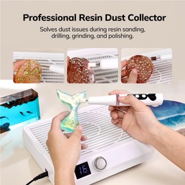 Winartton Resin Dust Collector, Epoxy Resin Drill Polishing Vacuum Fan, Dust Collector with Reusable Filter, UV Resin Molding Auxiliary Tool, Professional Machine for Jewelry Making, DIY Decor
