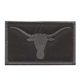 Texas Longhorn Blackout Subdued Lone Star USA Army Tactical Morale Hook Cap Patch