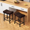 Saddle Bar Stools, Counter Height Barstools with Thickened Cushion, Faux