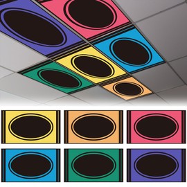 Glooglitter 6 Pcs Fluorescent Light Cover for Ceiling Lights Classroom Magnetic Filters Cubicle Shade 4 x 2 Feet for Ceiling School Home Office Hospitals Drop Lamp Decor Back to School