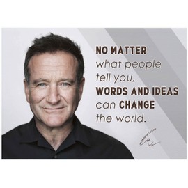 Robin Williams Motivational Poster Quote Inspirational Quotes Classroom Posters Movie Comedian Actor Awards Billiard Comic Merchandise Theater Autograph Famous Homeschool Perseverance Awareness P081