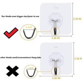 YAKOLAK 12Pc of Adhesive Wall Hooks for Hanging Strong, Hanger Hooks, Wall Sticky Hook, Bathroom Hangings, Transparent