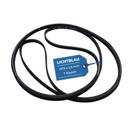 Lichtblau V-ribbed belt, drive belt 1975H7 / 1975PH7 belt, V-belt, dryer, tumble dryer, suitable for various manufacturers AEG-Electrolux Privileg Matura Zanker Zanussi