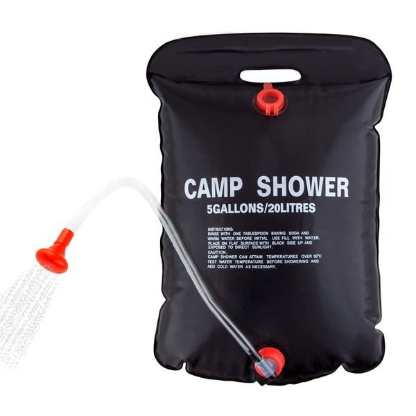 CARTMAN Portable Solar Camping Shower Bag, 5 Gallons for Outdoor Traveling Hiking Summer Shower