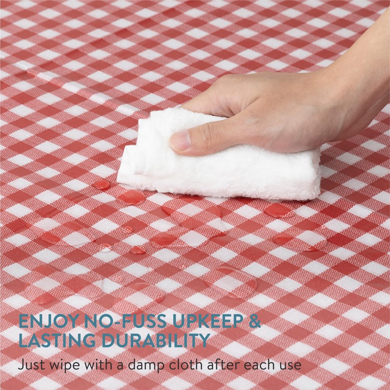 JEMIDI Washable Tablecloth Oilcloth – Waterproof PVC – Oilcloth Wipe