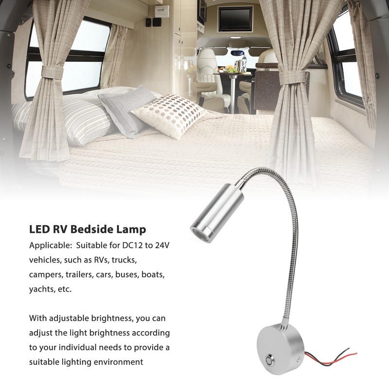LED Reading Light DC12 to 24V Touch Adjustment USB Charging