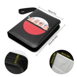 Trading Card Binder, 50 Pages 4 Pocket Trading Card Folder Zipped PU Trading Card Holder Book Kids Trading Card Album for Game Cards, Football Cards, Basketball Cards, Cartoon Cards Storage (Capybara)