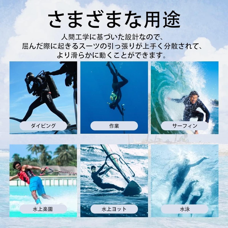 MORGEN SKY Wetsuit, 0.1 inch (3 mm), 0.08 inch (2