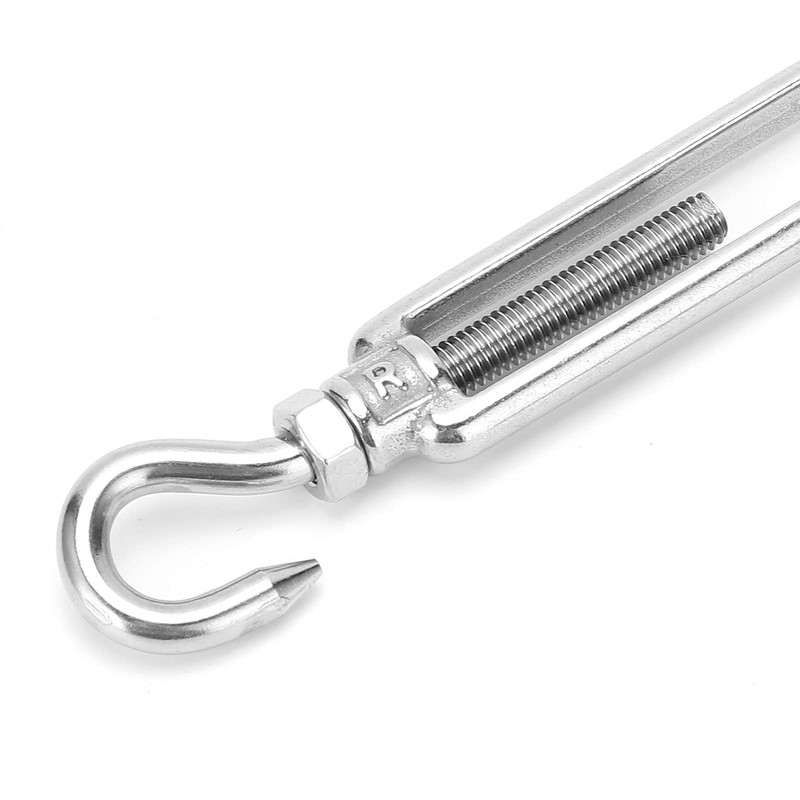 Turnbuckle, M6 Stainless Steel 4pcs Hook-to-Hook Turnbuckle for Outdoor Use