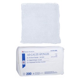 Henry Schein 200/Pack Non-Sterile Gauze Pads 4’’ x 4’’ for Wound Dressing Gauze Sponge-Pads for Wound Care - 8-Ply - 100% Cotton & Highly Absorbent - 1 Pack (200/Pack)