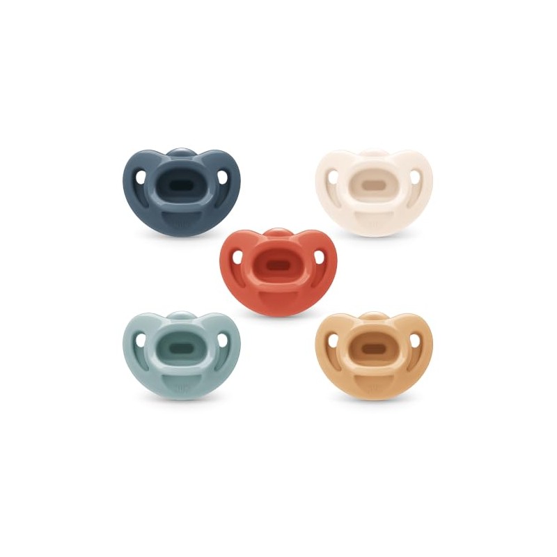 NUK Comfy - Chupetes ortodóncicos, 0-6 meses, paquete de 5