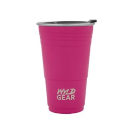 Wyld Gear Wyld Cup - Stainless Steel, Vacuum Insulated Tumbler Party Cup with Lid - 32oz Pink