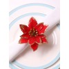 6PCS Napkin Set Red Elegant Christmas Flower Napkin for Birthday
