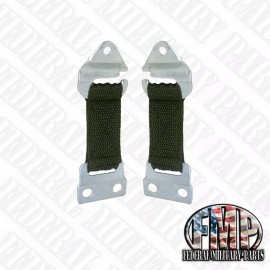 R&M 2 Hard X-door Limiter Straps - UNPAINTED - Green Nylon fits HUMVEE
