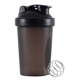 Protein Shaker Bottle 400 ml With Metal Mixer Ball Non-Leak Cap with Shakers Cups for Protein Supplement Fitness & Workout Partner Powder (Black)