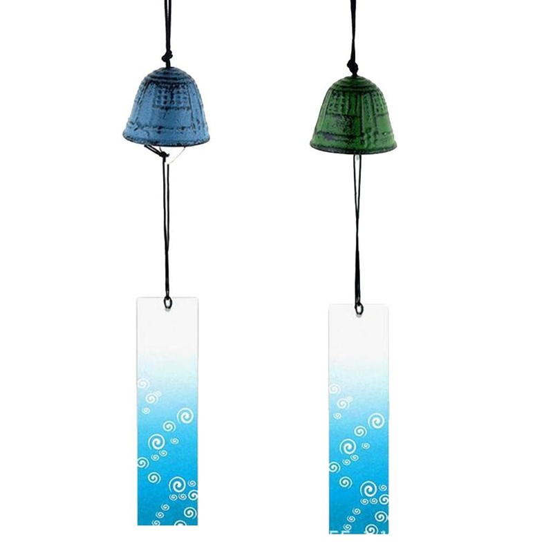 FITYLE 2pcs Japanese Windchimes Furin Antique Temple Bell Iwachu Cast