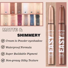 Melsintern Pink Eyeshadow Stick Makeup, Matte Cream Eye Shadow Pencil, High Pigmented Crease-proof Eye Shadow Brightener Stick, Hypoallergenic Waterproof Long Lasting Eye Highlighter Crayon Eyeline