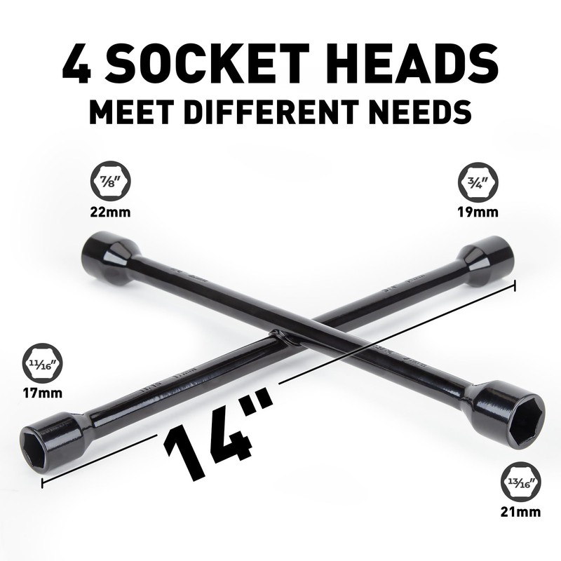 CARTMAN Professional 14 Inch Universal Heavy Duty Lug Wrench 4