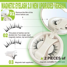 Magnetic Eyelashes without Eyeliner - No Glue 3D False Eyelashes Kit, Magnetic Eyelashes Natural Look