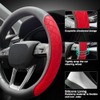 LKWLIKEI Nappa Leather Steering Wheel Cover, Elegant Diamond Checkered Design,