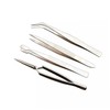 Baluue 4pcs Steel Tweezers Set Multifunctional Thickened Pointed Tweezers for