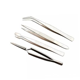 Baluue 4pcs Steel Tweezers Set Multifunctional Thickened Pointed Tweezers for Jewelry and Manicure Use Lightweight and for Precision Tasks