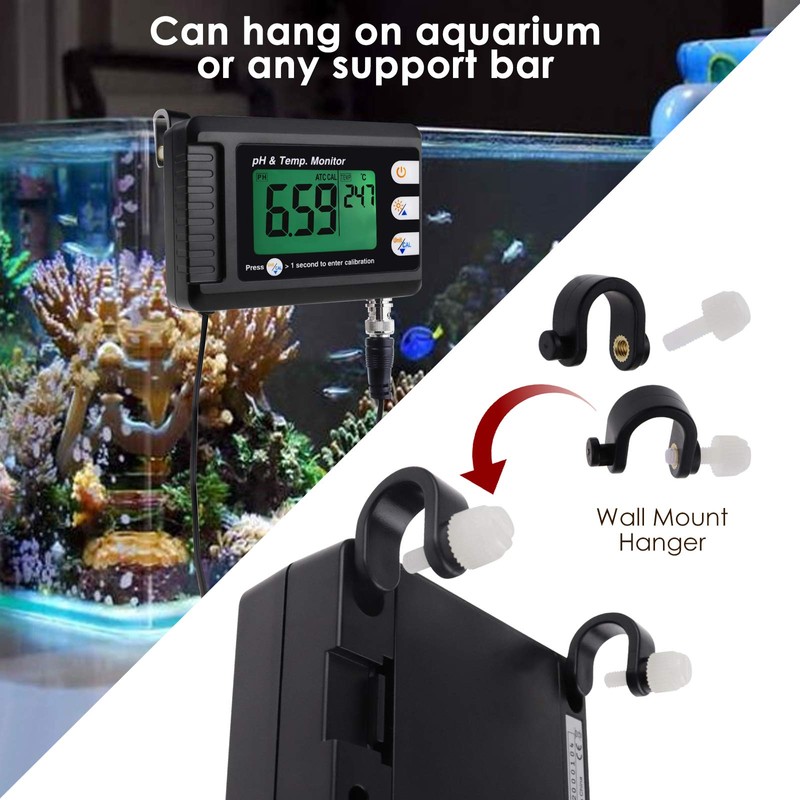 2 in 1 Temperature pH Monitor Meter Tester Sensor test