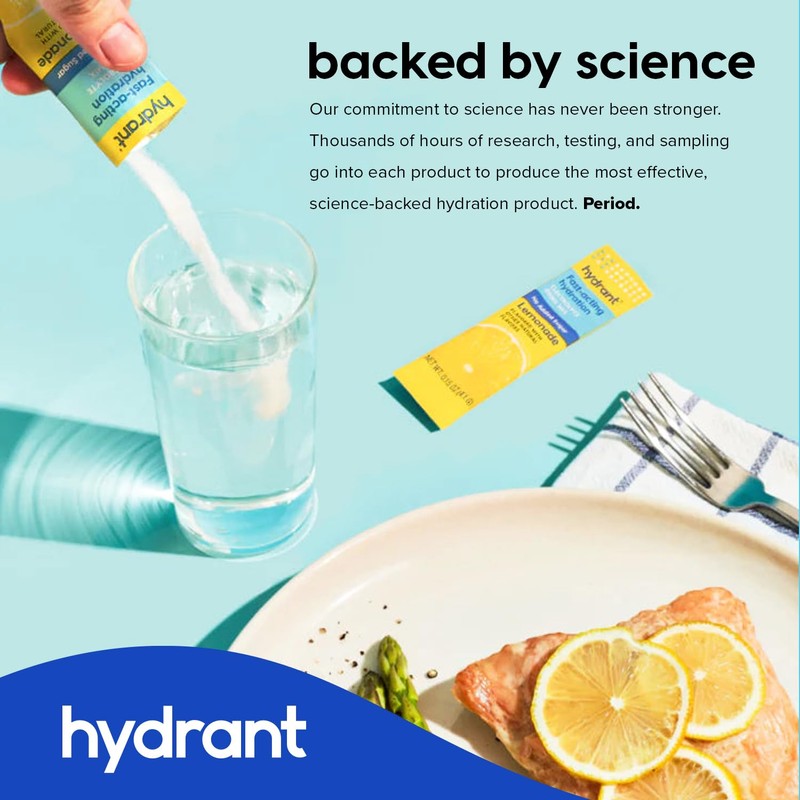 Hydrant Hydrate Zero Sugar, Individual Hydration Electrolyte Powder Stick Packets
