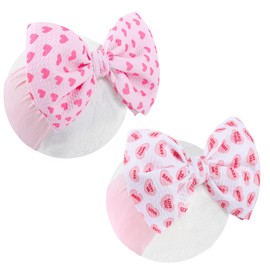 YanJie 6" Valentine's Bows for Baby Girls Nylon Headband Bows Pink Valentines Day Handmade Hair Accessories for Girls Infants Toddlers Pink Heart