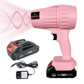 Handheld Mini Cordless Leaf Blower, 21V Battery Cordless Small Leaf Blower for Lawn Care, Patio, Car Dryer, Blowing Leaves and Dust,Battery Powered 300 CFM 80 MPH,Tiny Pink Leaf Blowers