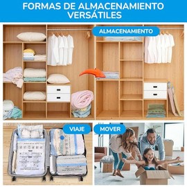 8 Piezas Bolsas de Almacenamiento Al Vacío, Bolsas de Vacío con Bomba Manual, Bolsas de Compresión para Ahorrar Espacio, Bolsas Reutilizables para... 
