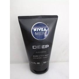 NIVEA MEN DEEP CLEANSING BEARD & FACE WASH 3.3 OZ NWOB SET OF 2